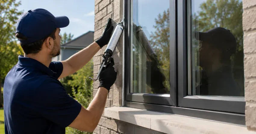 Aluminum window frame with double glazed insulated glass unit installed in a residential wall in Ravenshoe, Georgina