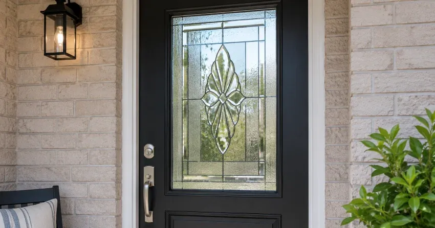 technician replacing a cracked decorative glass panel in Jersey, Georgina