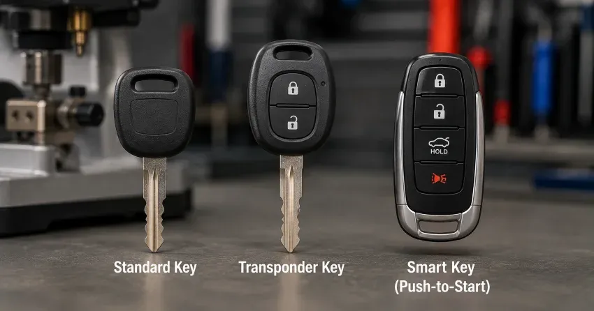 technician cutting a transponder ignition key in Jersey, Georgina