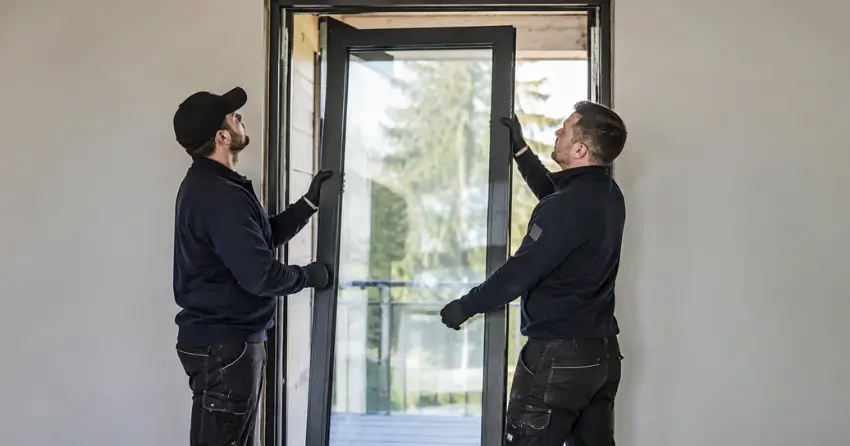new glass panel being fitted into door frame in Ravenshoe, Georgina