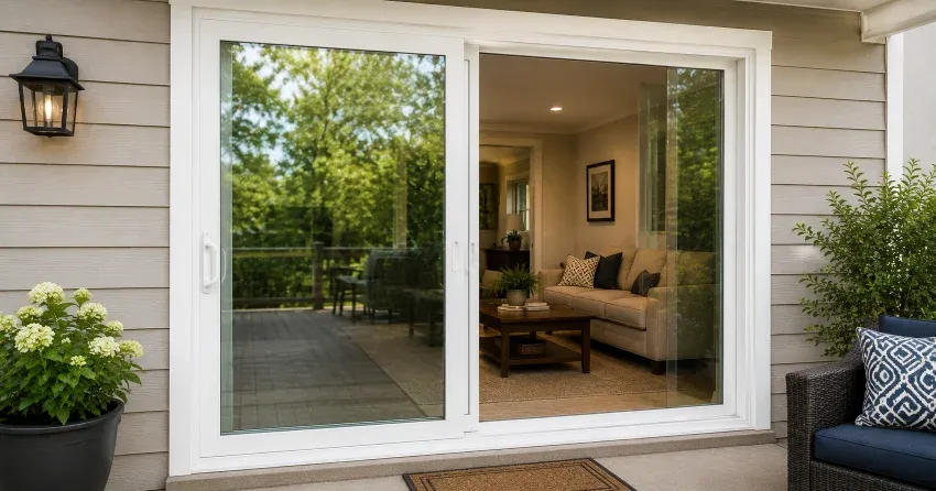 new patio door replacement installed in Duclos Point, Georgina home