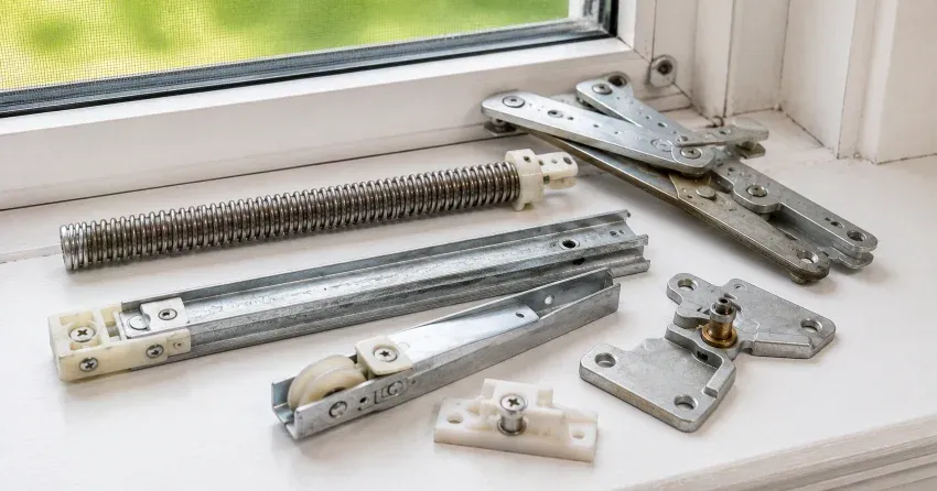 technician adjusting window sash alignment in Georgina home