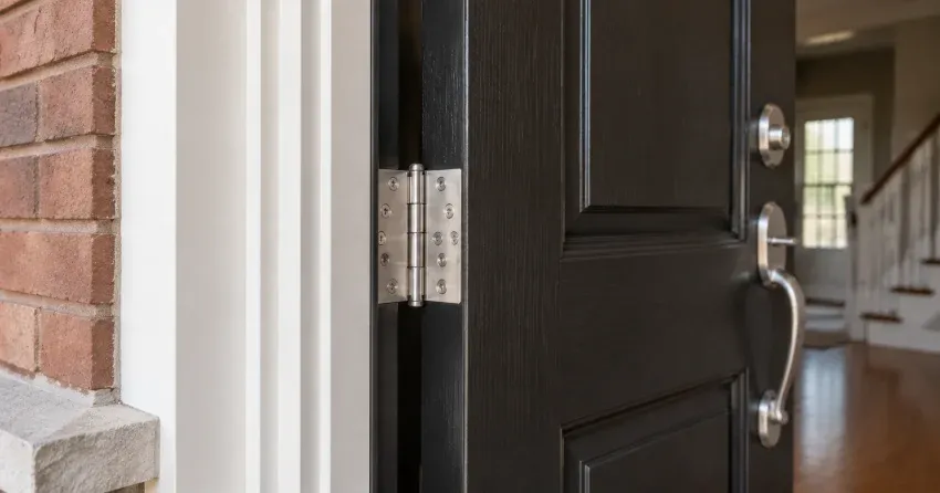 technician repairing a front door lock and frame in Keswick North, Georgina